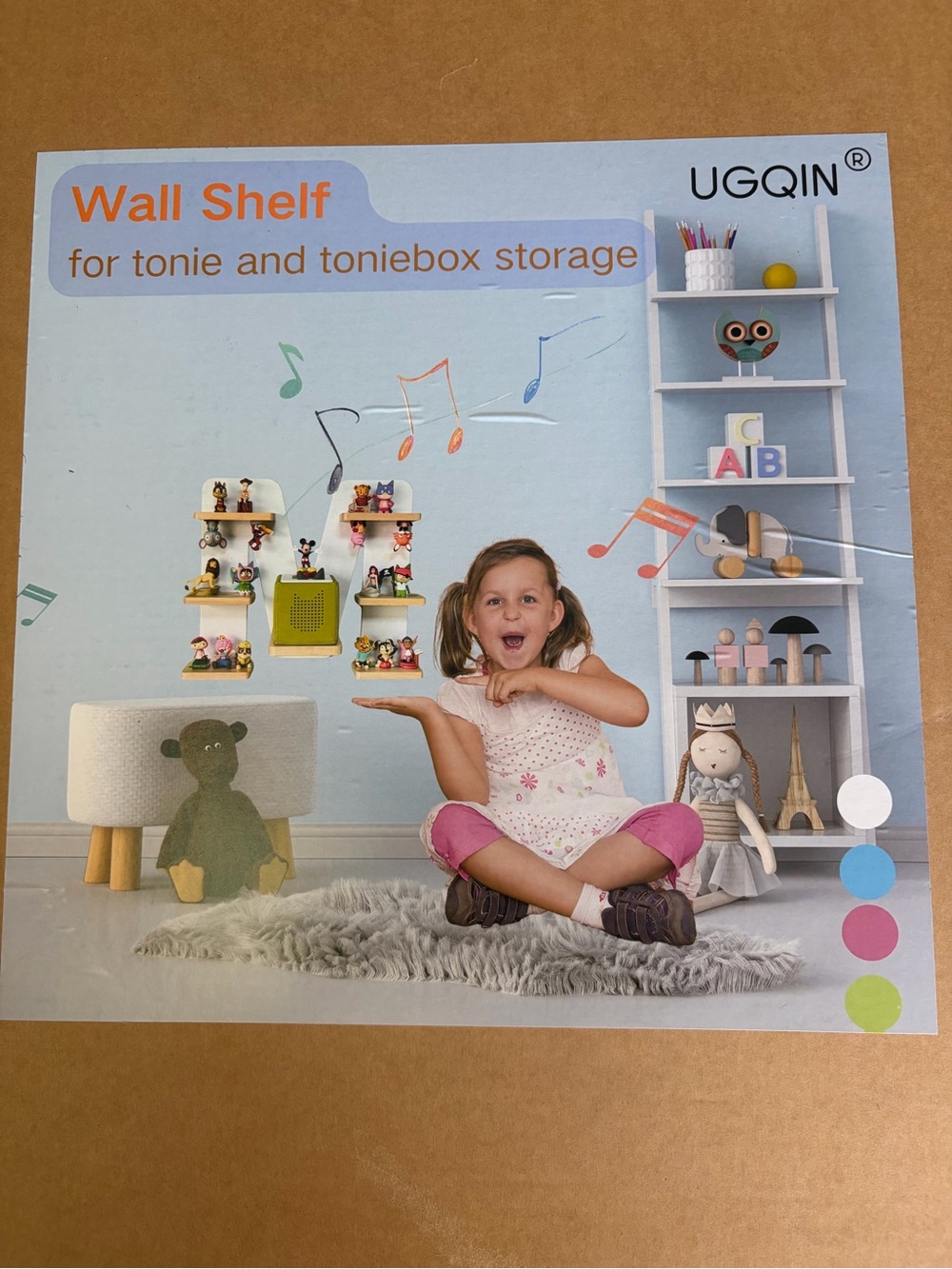 Pink Wall Shelf for Tonie and Toniebox Storage